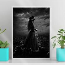 Quadro Pombagira Maria Quitéria 45x34cm - Madeira Branca