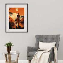 Quadro Por Do Sol Africano - 60x48cm Quadro Por Do Sol Africano - 60x48cm