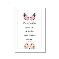 Quadro Por esta filha orava eu arco íris quarto bebe menina Quadro Por esta filha orava eu arco íris quarto bebe menina