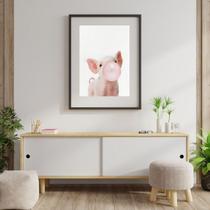 Quadro Porquinho Bubble Gum - 60x48cm Quadro Porquinho Bubble Gum - 60x48cm