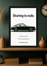 Quadro Porsche 911 Clássico com Vidro e Moldura Preta Tamanho:21cm x 30cm (A4) Quadro Porsche 911 Clássico com Vidro e Moldura Preta Tamanho:21cm x 30cm (A4)