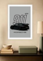 Quadro Porsche 911 GT3 com Vidro e Moldura Branca Tam:A4 Quadro Porsche 911 GT3 com Vidro e Moldura Branca Tam:A4