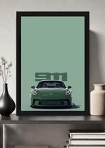 Quadro Porsche 911 Porshe com Vidro e Moldura Preta Tam:A4