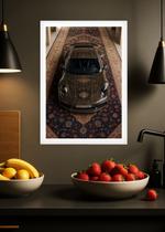 Quadro Porsche 911 Tapete Persa G Com Vidro e Moldura Branca Tamanho:21cm x 30cm (A4) Quadro Porsche 911 Tapete Persa G Com Vidro e Moldura Branca Tamanho:21cm x 30cm (A4)