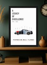 Quadro Porsche 911 Turbo Com Vidro e Moldura Preta Tamanho:21cm x 30cm (A4) Quadro Porsche 911 Turbo Com Vidro e Moldura Preta Tamanho:21cm x 30cm (A4)