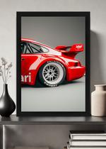 Quadro Porsche 911 Vintage com Vidro e Moldura Preta Tam:A4 Quadro Porsche 911 Vintage com Vidro e Moldura Preta Tam:A4