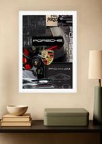 Quadro Porsche GT3 com Vidro e Moldura Branca Tam:A4 Quadro Porsche GT3 com Vidro e Moldura Branca Tam:A4