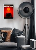 Quadro Porsche Panorama com Vidro e Moldura Branca Tamanho:21cm x 30cm (A4)