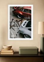 Quadro Porsche Speedster com Vidro e Moldura Branca Tam:A4