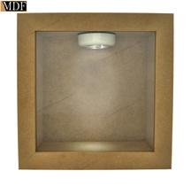 Quadro Porta Cenário 26x26x9 com Vidro e Led Mdf Madeira Quadro Porta Cenário 26x26x9 com Vidro e Led Mdf Madeira