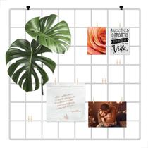 Quadro Porta Fotos Tela Grade Aramada Branca - Personalize Seu Espaço Com Estilo