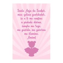 Quadro Porta Maternidade Religioso Oração Santo Anjo Cor A Escolher 20x30cm Quarto Criança
