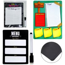 Quadro / Porta Recado Retangular Magnetico Com Caneta + Apagador Estampado 28X21Cm