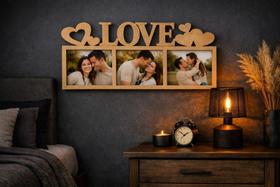 Quadro Porta Retrato Amor Love 20x50 Decorativo MDF 3mm Familia