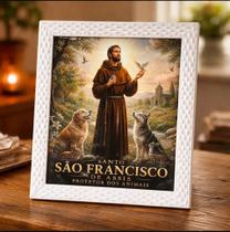 Quadro Porta Retrato São Francisco de Assis Católico Decorativo Coleção Fé Viva Quadro Porta Retrato São Francisco de Assis Católico Decorativo Coleção Fé Viva