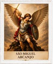 Quadro Porta Retrato São Miguel Arcanjo Católico Decorativo Coleção Fé Viva Quadro Porta Retrato São Miguel Arcanjo Católico Decorativo Coleção Fé Viva