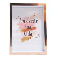 Quadro Porta Retrato Sua Vida Rosê Gold Decoração Quadro Porta Retrato Sua Vida Rosê Gold Decoração