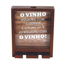 Quadro Porta Rolha e Porta Taça de Vinho 32x25cm - Port Sul