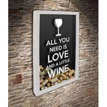 Quadro Porta Rolhas All you need is Love 2 - Quadro Novo Quadro Porta Rolhas All you need is Love 2 - Quadro Novo