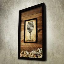 Quadro Porta Rolhas Duplo Taça - Quadro Novo