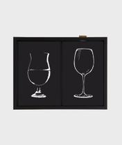 Quadro Porta Rolhas e Tampinhas Conjugado 32x42 BLACK-TAÇA/TULIPA