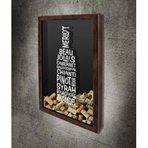 Quadro Porta Rolhas Tipos de Vinho Garrafa - Quadro Novo