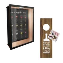 Quadro Porta Rolhas Vinho + Suporte De Garrafa De Vinho