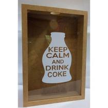 Quadro Porta Tampinhas 32x22 Keep Calm And Drink Coke - MDF CRU Quadro Porta Tampinhas 32x22 Keep Calm And Drink Coke - MDF CRU