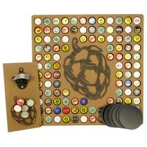 Quadro porta tampinhas + Abridor magnético + Porta copos kit