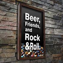 Quadro Porta Tampinhas Beer & Rock - Quadro Novo Quadro Porta Tampinhas Beer & Rock - Quadro Novo