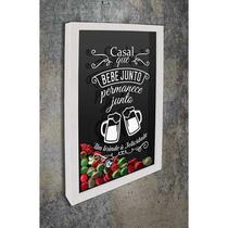 Quadro Porta Tampinhas Casal que bebe junto - Quadro Novo