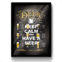 Quadro Porta Tampinhas Cerveja Decoração Keep Calm Beer Quadro Porta Tampinhas Cerveja Decoração Keep Calm Beer