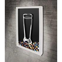 Quadro Porta Tampinhas Copo de Cerveja 1 - Quadro Novo