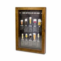 Quadro Porta Tampinhas de Cerveja Decorativo 42x32cm QCC0009 - Li Decor