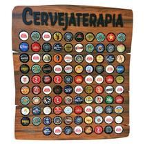 Quadro Porta Tampinhas de Cerveja Rustic - 80 Tampas - Cervejaterapia