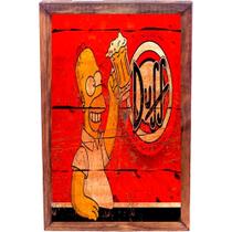 Quadro Porta Tampinhas Em Madeira Decorativa Duff Beer