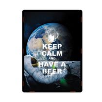 Quadro Porta Tampinhas Keep Calm And Have A Beer Astronauta