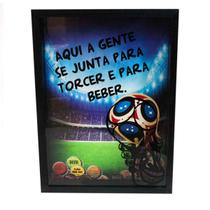 Quadro Porta Tampinhas Mdf 35x25 Futebol Copa Decoração Quadro Porta Tampinhas Mdf 35x25 Futebol Copa Decoração