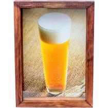 Quadro porta tampinhas rústico - copo de cerveja