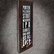 Quadro Porta Tampinhas Slim Tiipos de cerveja 4 - Quadro Novo Quadro Porta Tampinhas Slim Tiipos de cerveja 4 - Quadro Novo