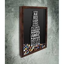 Quadro Porta Tampinhas Tipos de Cerveja Garrafa - Quadro Novo