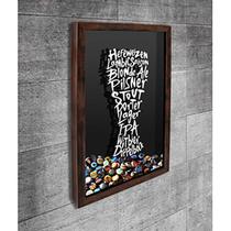 Quadro Porta Tampinhas Tipos de Cerveja Tulipa - Quadro Novo Quadro Porta Tampinhas Tipos de Cerveja Tulipa - Quadro Novo