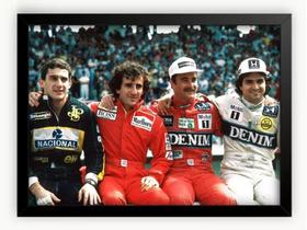 Quadro Pôster Ayrton Senna, Prost, Mansell, Piquet A3