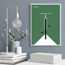 Quadro Poster Bauhaus - Bicicleta Verde 45X34Cm