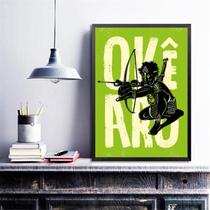 Quadro Poster Candomblé Oxóssi 24x18cm - com vidro