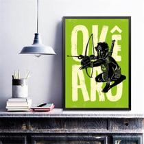 Quadro Poster Candomblé Oxóssi 45X34Cm - Com Vidro