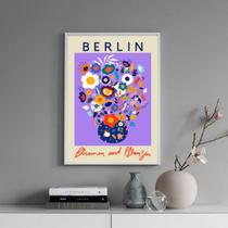 Quadro Poster Flores e Plantas - Berlin 24x18cm - com vidro