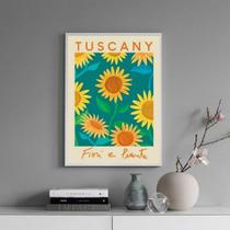 Quadro Poster Flores E Plantas - Toscana 45X34Cm - Com Vidro