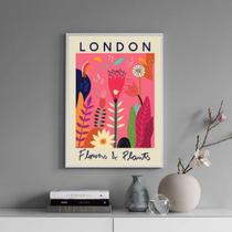 Quadro Poster Flower Market - London 24x18cm - com vidro