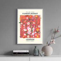 Quadro Poster Flower Market - Londres 24X18Cm - Com Vidro